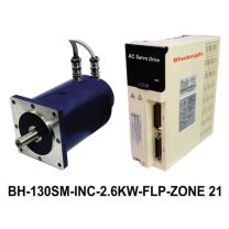 FLP ZONE 21 3 PHASE 2.6 KILOWATT AC SERVO  (130 mm Frame Size) INCLUDES MOTOR, WITH PULSE / ANALOG DRIVEN DRIVES  & 2500 INCREMENTAL OPTICAL ENCODER 