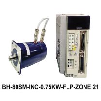 FLP ZONE 21 3 PHASE 0.75 KILOWATT AC SERVO  (80 mm Frame Size) INCLUDES MOTOR, WITH PULSE / ANALOG DRIVEN DRIVES  & 2500 INCREMENTAL OPTICAL ENCODER 