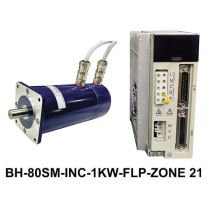 FLP ZONE 21 3 PHASE 1 KILOWATT AC SERVO  (80 mm Frame Size) INCLUDES MOTOR, WITH PULSE / ANALOG DRIVEN DRIVES  & 2500 INCREMENTAL OPTICAL ENCODER 